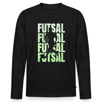Futsal indoor football gift - Men's Premium Organic Long Sleeve Shirt - black - Front - Nico (187cm)
