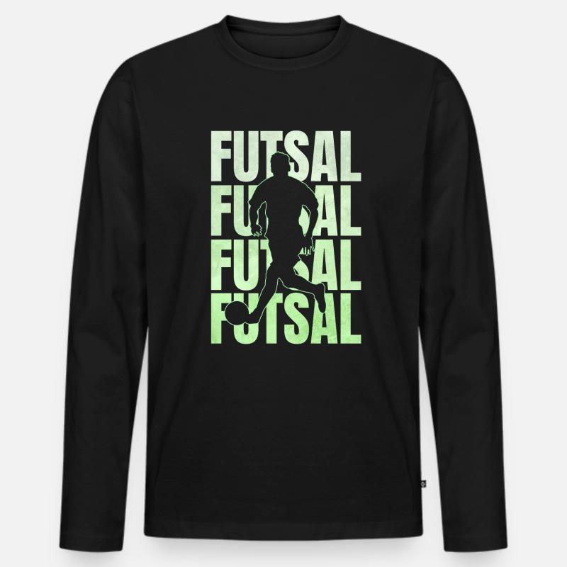Futsal Hallenfussball Geschenk - Männer Premium Bio Langarmshirt - Schwarz