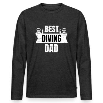 Diving father gift - Men's Premium Organic Long Sleeve Shirt - heather anthracite - Front - Nico (187cm)