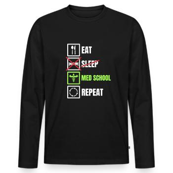 Medical student gift - Men's Premium Organic Long Sleeve Shirt - black - Front - Nico (187cm)