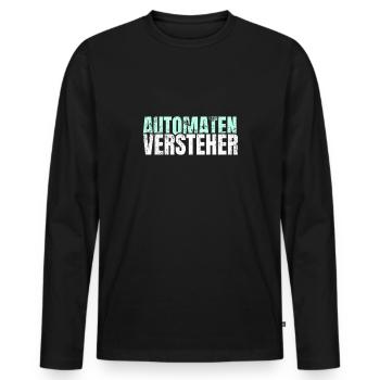 Automatenversteher Spielothek Geschenk - Männer Premium Bio Langarmshirt - Schwarz - Vorne - Nico (187cm)