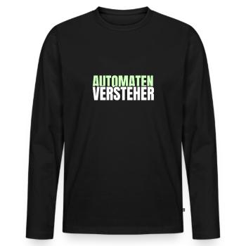 Automatenversteher Spielothek Geschenk - Männer Premium Bio Langarmshirt - Schwarz - Vorne - Nico (187cm)