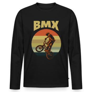 BMX Passion Extrême - T-shirt manches longues Premium bio Homme - noir - Devant - Nico (187cm)