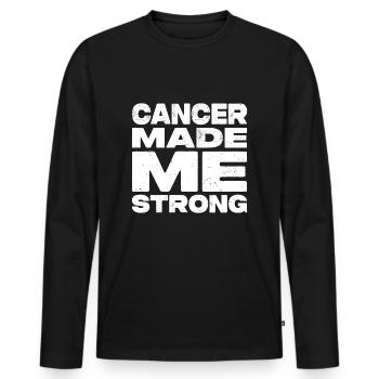 Le cancer m’a rendu fort - Dicton anticancéreux - T-shirt manches longues Premium bio Homme - noir - Devant - Nico (187cm)