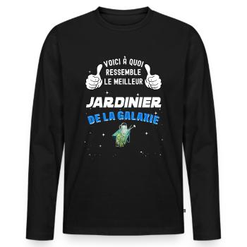 Meilleur Jardinier De La galaxie Super Cadeau - T-shirt manches longues Premium bio Homme - noir - Devant - Nico (187cm)