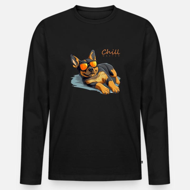 Chill Master - Männer Premium Bio Langarmshirt - Schwarz
