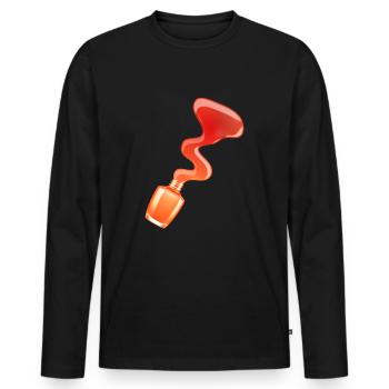 Vernis à ongles Nail art design ongles ongles manucure - T-shirt manches longues Premium bio Homme - noir - Devant - Nico (187cm)