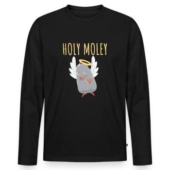 Holy Moly Mole Angel Mole Throw Sweet Small - Men's Premium Organic Long Sleeve Shirt - black - Front - Nico (187cm)