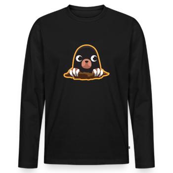 Mole Cute Cute Digging Maulwürfhügel Klein - Men's Premium Organic Long Sleeve Shirt - black - Front - Nico (187cm)