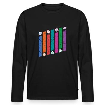 Jeu de plateau dés jeu de plateau jeu nerd - T-shirt manches longues Premium bio Homme - noir - Devant - Nico (187cm)