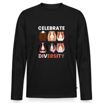 Celebrate Diversity Guinea Pig Sweet - Men's Premium Organic Long Sleeve Shirt - black - Front - Nico (187cm)