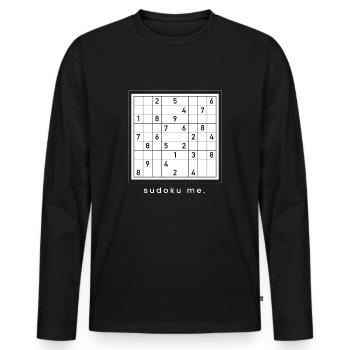 Sudoku Me Énigmes Japon Nerd logique mathématique - T-shirt manches longues Premium bio Homme - noir - Devant - Nico (187cm)