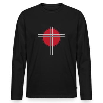 Batterie de batteries de Drumstick - T-shirt manches longues Premium bio Homme - noir - Devant - Nico (187cm)
