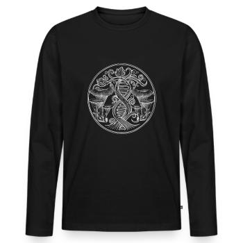 Chanterelle Mushrooms Collect mushrooms - Men's Premium Organic Long Sleeve Shirt - black - Front - Nico (187cm)
