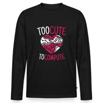 Trop mignon pour un pirate informatique - T-shirt manches longues Premium bio Homme - noir - Devant - Nico (187cm)