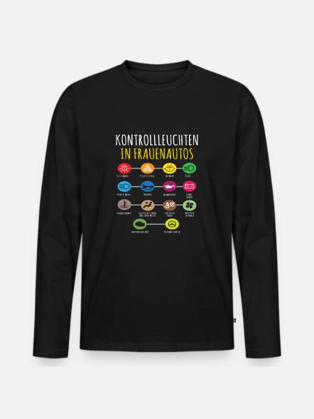 Kontrollleuchten in Frauenautos Auto Fun - Männer Premium Bio Langarmshirt - Schwarz