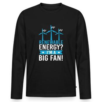 Renewable Energy? Wind power Wind energy - Men's Premium Organic Long Sleeve Shirt - black - Front - Nico (187cm)