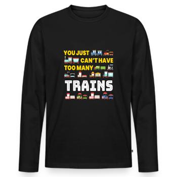 Too Many Trains Trains Mannequins Trains Enfants - T-shirt manches longues Premium bio Homme - noir - Devant - Nico (187cm)