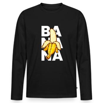 Banane Banane Fruits Fruits Fruits - T-shirt manches longues Premium bio Homme - noir - Devant - Nico (187cm)