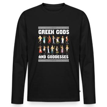 Greek Gods And Goddesses Greeks - Men's Premium Organic Long Sleeve Shirt - black - Front - Nico (187cm)