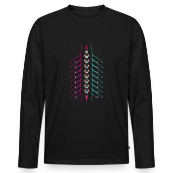 Rowing Boat Rowing Rowing Rowing - Men's Premium Organic Long Sleeve Shirt - black - Front - Nico (187cm)