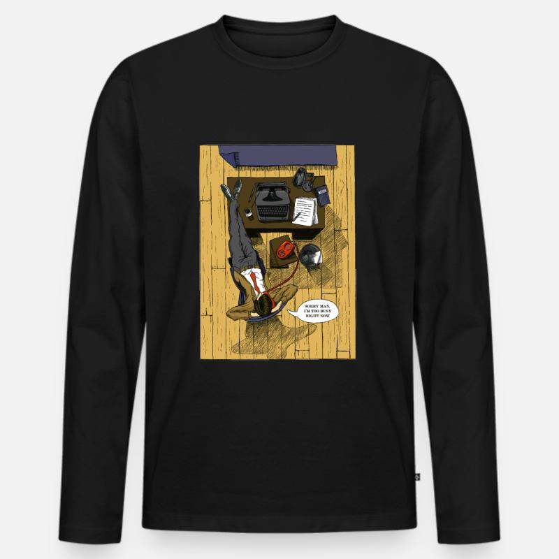 Beschäftigter Mann - Männer Premium Bio Langarmshirt - Schwarz