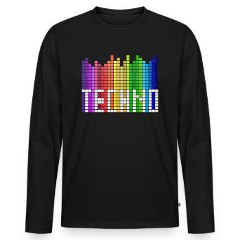Techno Equalizer Music Festival - T-shirt manches longues Premium bio Homme - noir - Devant - Nico (187cm)
