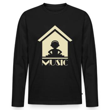House Music DJ Festival - Men's Premium Organic Long Sleeve Shirt - black - Front - Nico (187cm)