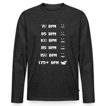 EDM Hardstyle DNB Festival 175+ BPM - Men's Premium Organic Long Sleeve Shirt - heather anthracite - Front - Nico (187cm)
