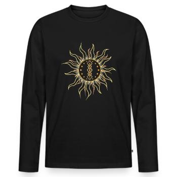 Sun yoga buddhism symbol - Men's Premium Organic Long Sleeve Shirt - black - Front - Nico (187cm)