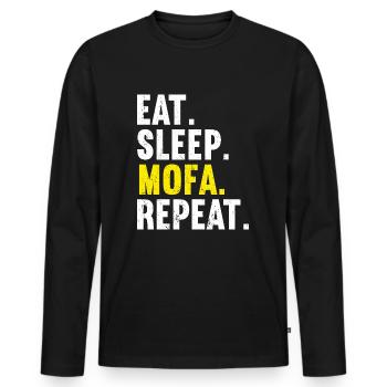 Mofa Mofas Moped Zweirad Mofafahrer Rollerfahrer - Männer Premium Bio Langarmshirt - Schwarz - Vorne - Nico (187cm)