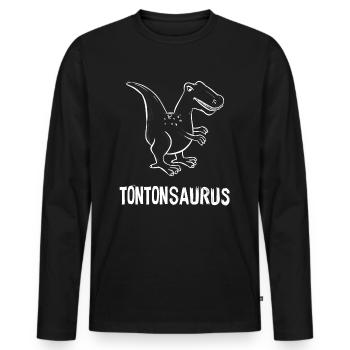 Tonton Est Mon Dinosaure Préféré Cadeau Oncle - T-shirt manches longues Premium bio Homme - noir - Devant - Nico (187cm)