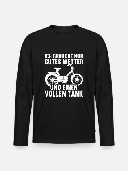 Mofa Mofas Moped Zweirad Mofafahrer Rollerfahrer - Männer Premium Bio Langarmshirt - Schwarz