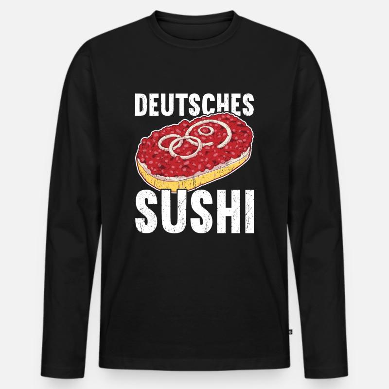 Mettbrötchen - Männer Premium Bio Langarmshirt - Schwarz