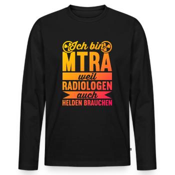 MTRA Röntgen Radiologie Radiologe MTA - Männer Premium Bio Langarmshirt - Schwarz - Vorne - Nico (187cm)