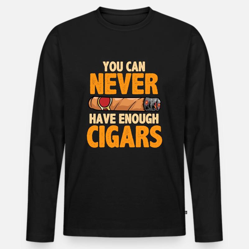 Zigarre - Männer Premium Bio Langarmshirt - Schwarz