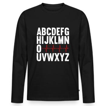 Cardiology ECG Cardiac Nurse Cardiologist - Men's Premium Organic Long Sleeve Shirt - black - Front - Nico (187cm)