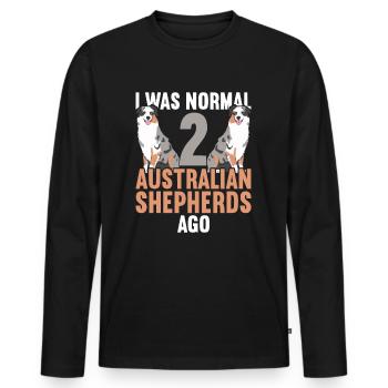 Australian Shepherd - Men's Premium Organic Long Sleeve Shirt - black - Front - Nico (187cm)