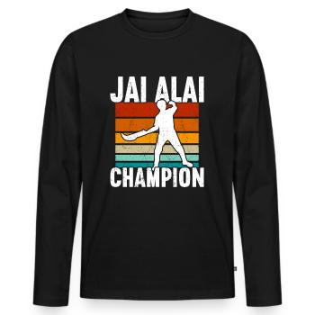 Jai Alai - Men's Premium Organic Long Sleeve Shirt - black - Front - Nico (187cm)
