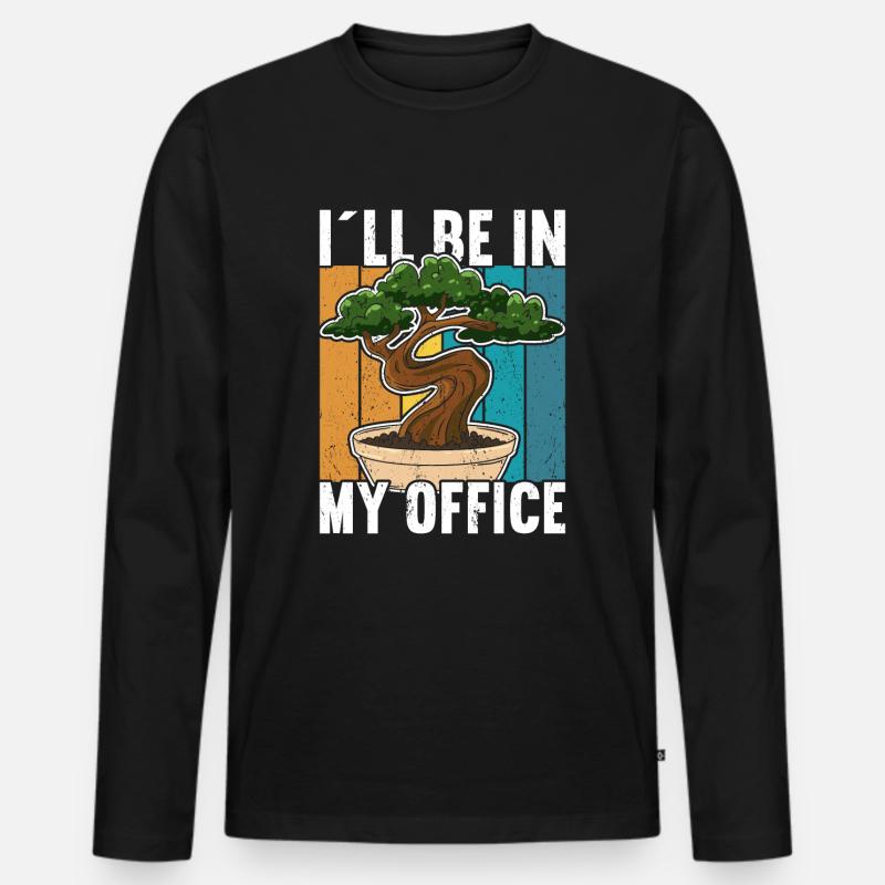 Bonsai-Baum - Männer Premium Bio Langarmshirt - Schwarz
