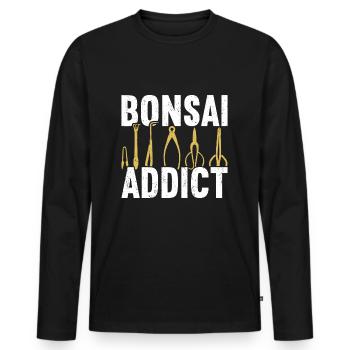 Bonsaï - T-shirt manches longues Premium bio Homme - noir - Devant - Nico (187cm)