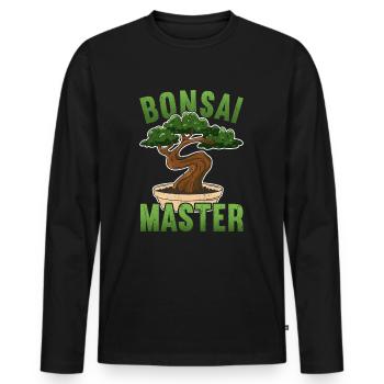 Bonsai-Baum - Männer Premium Bio Langarmshirt - Schwarz - Vorne - Nico (187cm)