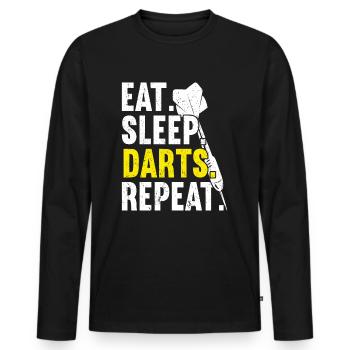 Dart Darts Dart Club - T-shirt manches longues Premium bio Homme - noir - Devant - Nico (187cm)