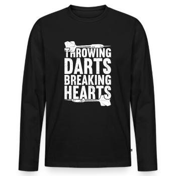 Dart Darts Dart Club - T-shirt manches longues Premium bio Homme - noir - Devant - Nico (187cm)