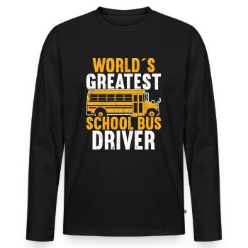 Schulbusfahrer - Männer Premium Bio Langarmshirt - Schwarz - Vorne - Nico (187cm)