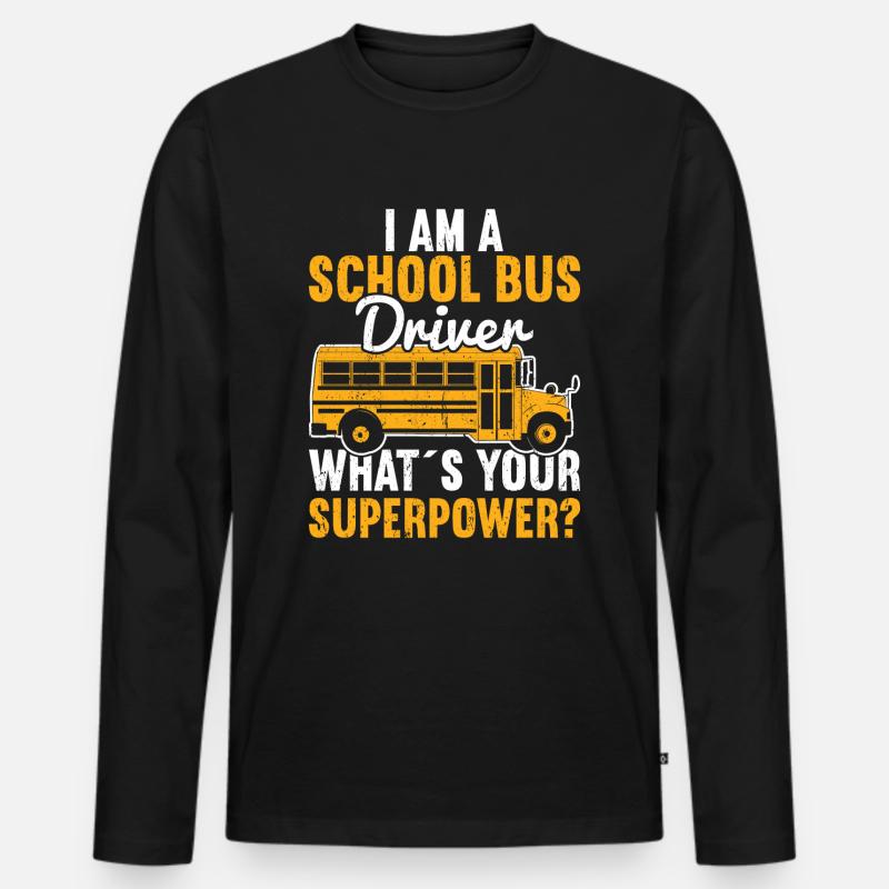 Schulbusfahrer - Männer Premium Bio Langarmshirt - Schwarz