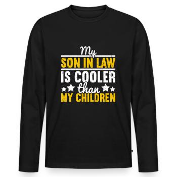 Schwiegersohn - Männer Premium Bio Langarmshirt - Schwarz - Vorne - Nico (187cm)
