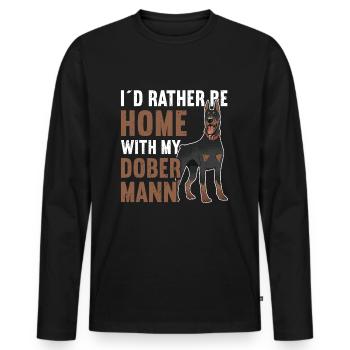 Dobermann Hund Dobermann - Männer Premium Bio Langarmshirt - Schwarz - Vorne - Nico (187cm)