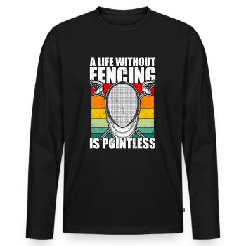 Fechter Fechter - Männer Premium Bio Langarmshirt - Schwarz - Vorne - Nico (187cm)