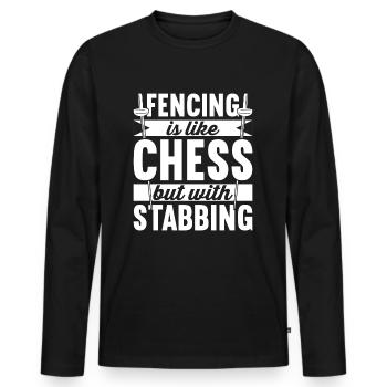 Fechten - Männer Premium Bio Langarmshirt - Schwarz - Vorne - Nico (187cm)